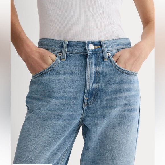 Everlane Super Soft Relaxed Jean Slouchy Straight Cut Medium Blue 28 - Picture 4 of 10